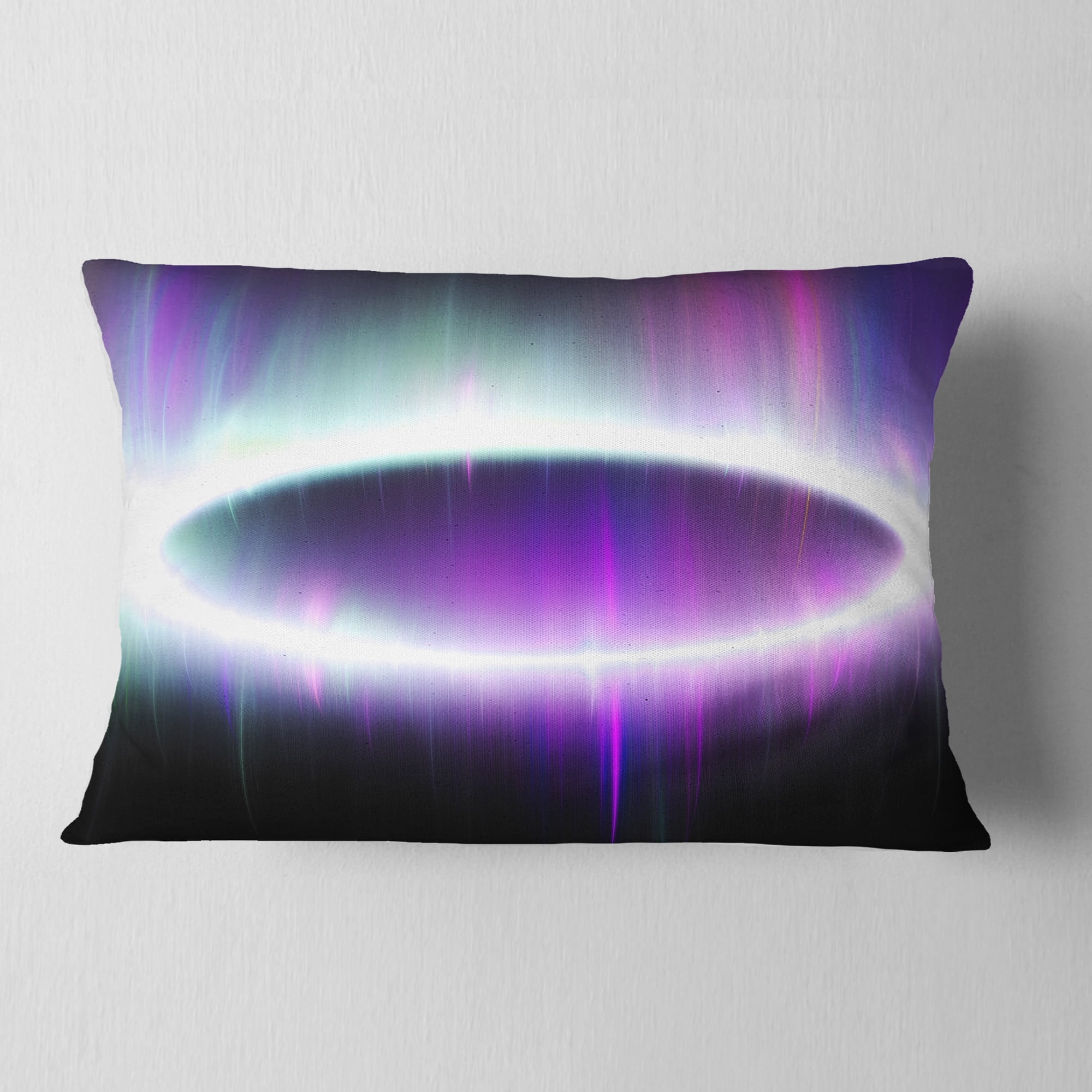 Designart Beautiful Purple Northern Lights - Abstract Throw Pillow - 12x20