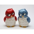 thumbnail image 3 of Ceramic Owl Salt and Pepper Shakers Blue Red 2x1.625x3in, 3 of 3