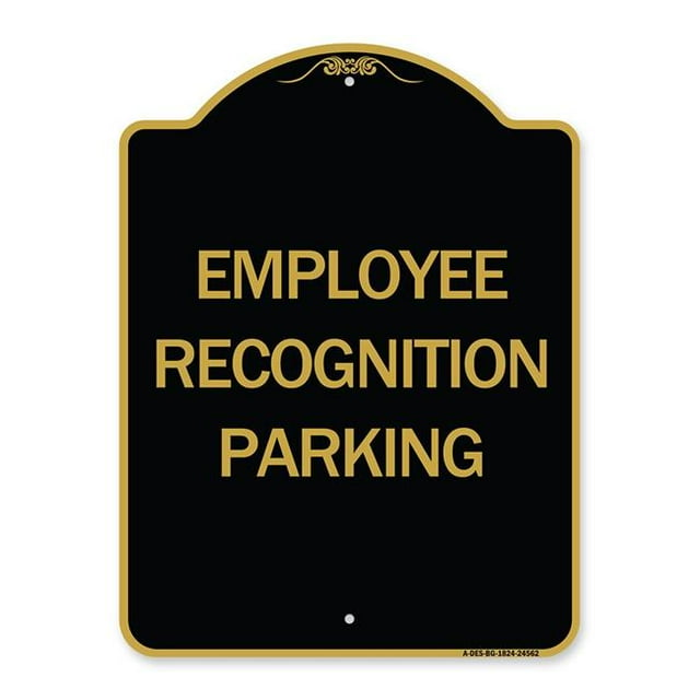 18 x 24 in. Designer Series Sign - Employee Recognition Parking, Black & Gold