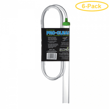 6 One Gallon - Python Pro-Clean Gravel Washer & Siphon Kit Small - Aquariums 10-20 Gallons - (12L x 1D) - Pack of 6