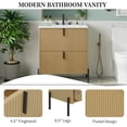thumbnail image 6 of 30" Fluted Design Modern Freestanding Vanity Cabinet, Modern Bathroom Cabinet with Soft Close Drawers, Freestanding Vanity with Ceramic Sink for Bathroom, Natural, 6 of 7