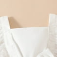 thumbnail image 5 of Baby Girls Tutu Dress Ruffle Solid Color Short Sleeve Romper Skirt Headband 2 Piece Bowknot Design Birthday Party Pageant Gown White 0-3 Months, 5 of 6