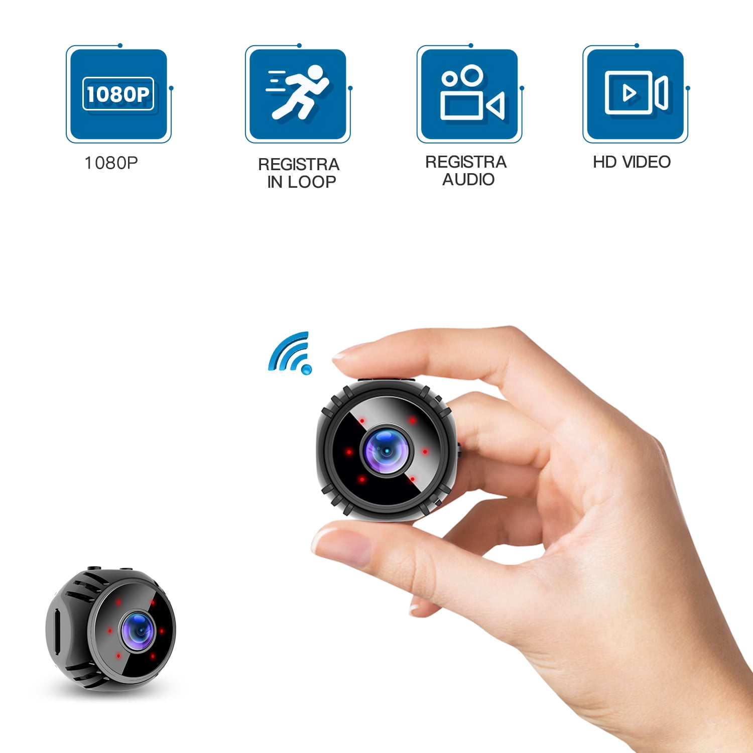 Mini Hidden Camera Spy Cam Wireless with Video Camera Full HD 1080P Night Vision Motion Detection Support SD Card Small Wireless Hidden Cameras for Home Indoor Car Security Nanny Surveillance Cam 