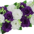 thumbnail image 2 of Chemin de Table Panneau de Fleurs Roses pour Réception Mariage Route Mariage Foncé et Blanc, 2 of 7