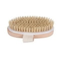 thumbnail image 3 of Natural Boar Bristles Dry Body Brush Wooden Oval Shower Bath Brushes Exfoliating, 3 of 8