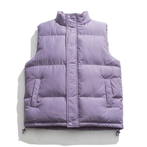 Vest For Men Winter Sevevn Men's Puffer Vest Stand Collar Quilted Sleeveless Jacket Outerwear