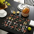 thumbnail image 3 of Red Mushroom Snail Black Pattern Summer Placemats Table Placemats Set Of 6-Linen Kitchen Washable Placemats Table Mats 11.8"x17.7" Non-Slip Heat Resistant, 3 of 5