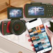 Yajisi WIFI Digital Camera 64MP 4K Video 18X Zoom 3 Inch Flip Screen Anti Shake Retro Autofocus Travel Vlog Camera for Selfie Content Creator Home Use, Green