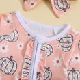 thumbnail image 6 of Weebloom Baby Loungewear Boy Girl Toddler Long Sleeve Halloween Pumpkin Prints Romper Jumpsuit Kids Fall Clothes Onesies,Red 12-18 Months, 6 of 9