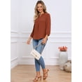 thumbnail image 4 of DARING DIVA Women's Stylish 3/4 Sleeve Elbow Sleeve Blouse S Brick Red, 4 of 6