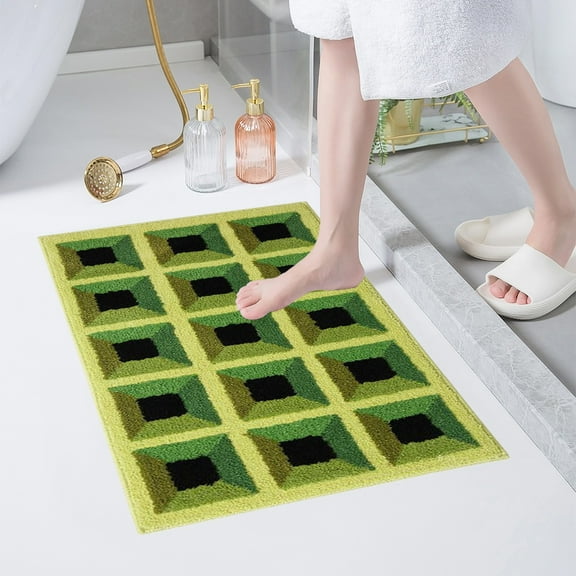 Twfbrm Microfiber Bathroom Rugs, Absorbent Soft Shaggy Rug Floor Mats for Bathtub Sink Toilet,Non-Slip Plush Carpet Floor Mats for Living Room Bedroom Kitchen