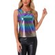 thumbnail image 1 of INSPIRAR CHIC Top de Tirantes Metálico para Mujeres Fiesta de Halloween Brillante Sparkly Holográfico Cami Top XS Multicolor, 1 of 4