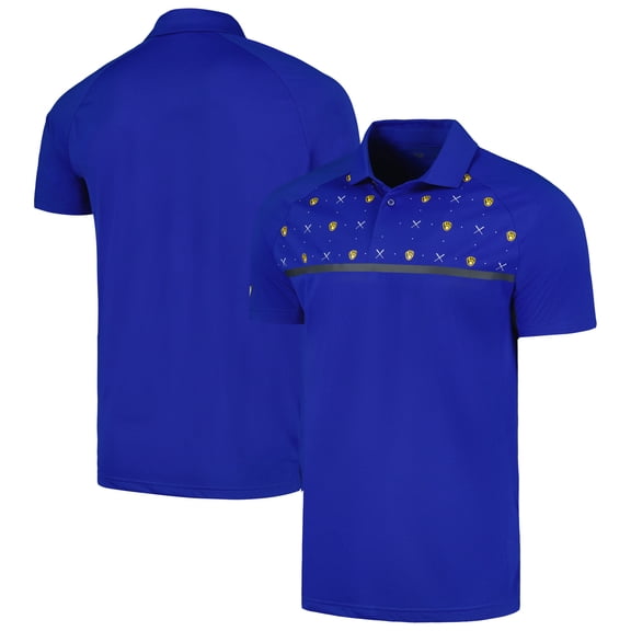 Men's Levelwear Royal Milwaukee Brewers Sector Batter Up Raglan Polo