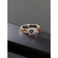 thumbnail image 4 of Gem Stone King 925 Sterling Silver Two-Tone Ring 0.76 Ct Heart Shape Green Mystic Topaz (Size 5), 4 of 4