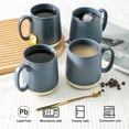 thumbnail image 2 of Juego de tazas de café Hasense Ceramic de 450 ml con asas, color azul oscuro, 2 of 3