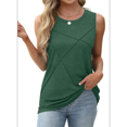 thumbnail image 2 of Women Loose Fit Crew Neck Casual Sleeveless Tank Tops Green XL, 2 of 8