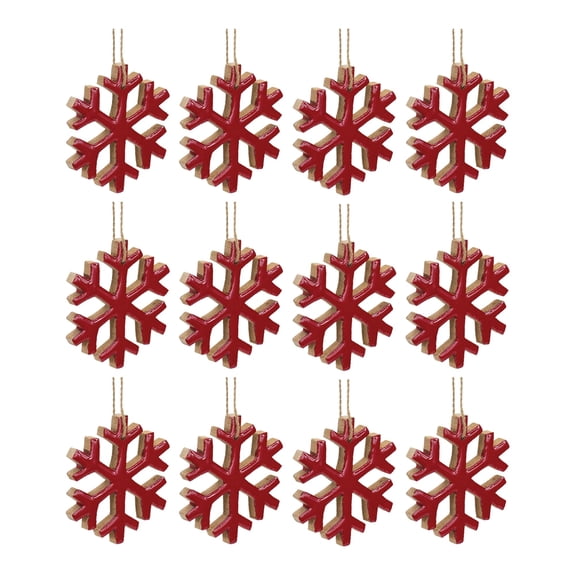 Melrose International LLC Snowflake Ornament (Set of 12) 4"H MDF