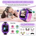 thumbnail image 4 of 4G Kids Smart Watch for Boys Girls, Liftable Waterproof Safe Smartwatch Phone with 360° Rotatable GPS Tracker Calling SOS Camera WiFi for Kids Children Students Ages 3-12 Birthday Gifts, Purple, 4 of 7