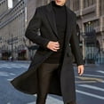 thumbnail image 1 of Gabardina de invierno para hombre, abrigo largo cálido de un solo pecho, abrigo formal, 1 of 1