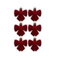 thumbnail image 2 of Homellea 6 Pack Velvet Bow Christmas Ornaments, Soft Bow-Shaped Hanging Decorations for Christmas Tree, Wreath, Garland, Gift Wrapping and Holiday Party Display, 2.36 Inch, Wine Red, 2 of 7