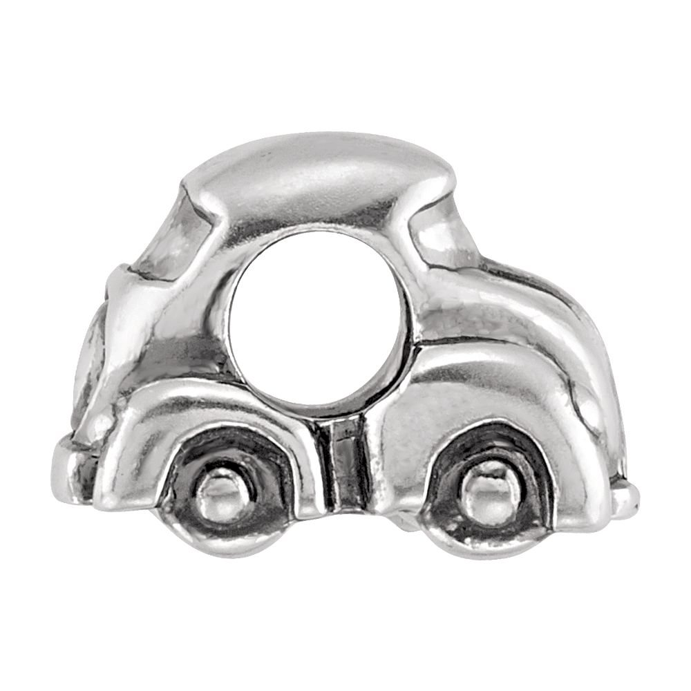 Sterling Silver 15x10.75mm Beadle Bug Car Bead
