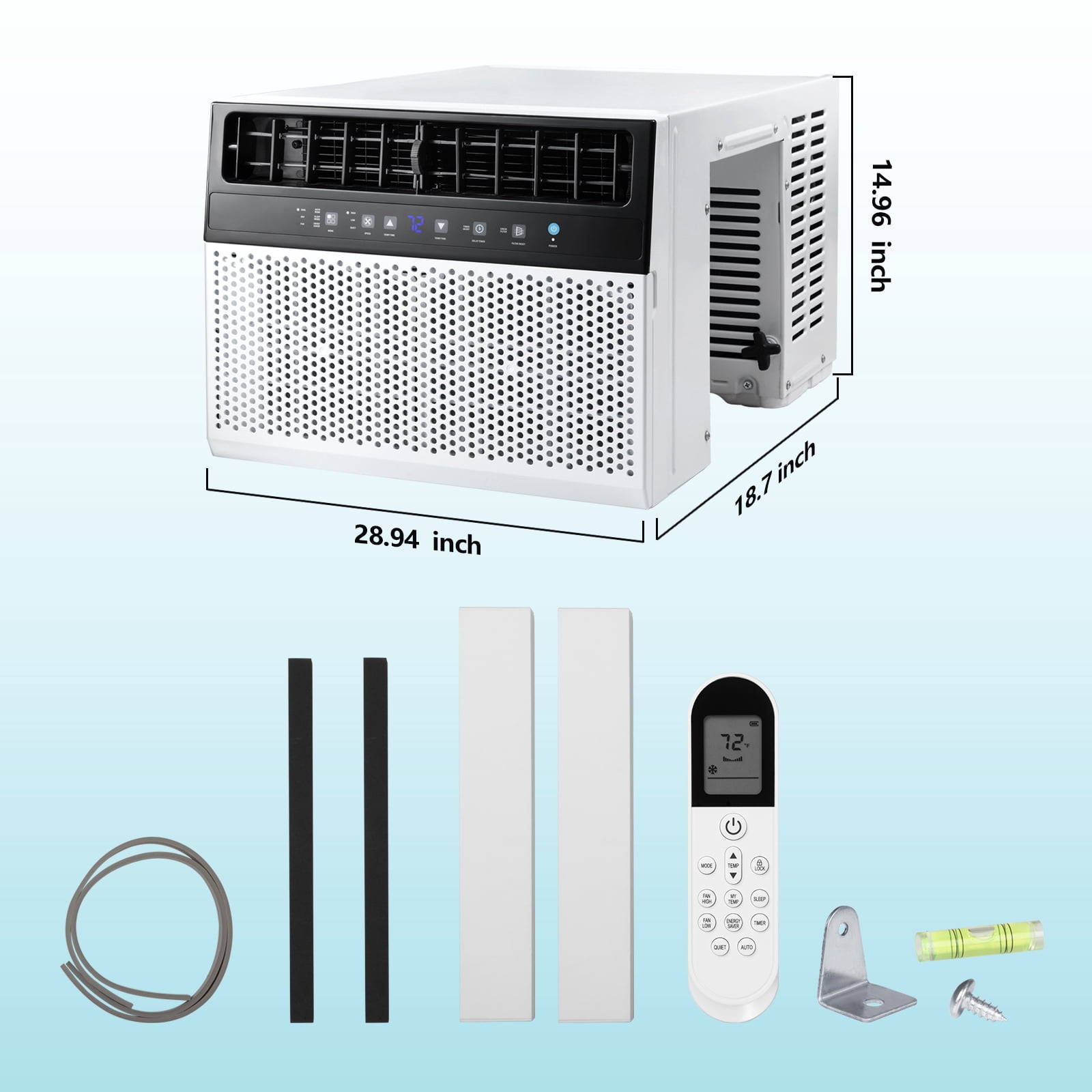 12000 BTU U-Shaped Window Air Conditioner Unit Cools up to 550 Sq.Ft. with 6 Modes 24H TimerUltra Quiet Window AC Units with Full Window ViewEnergy SavingEasy to InstallWhite