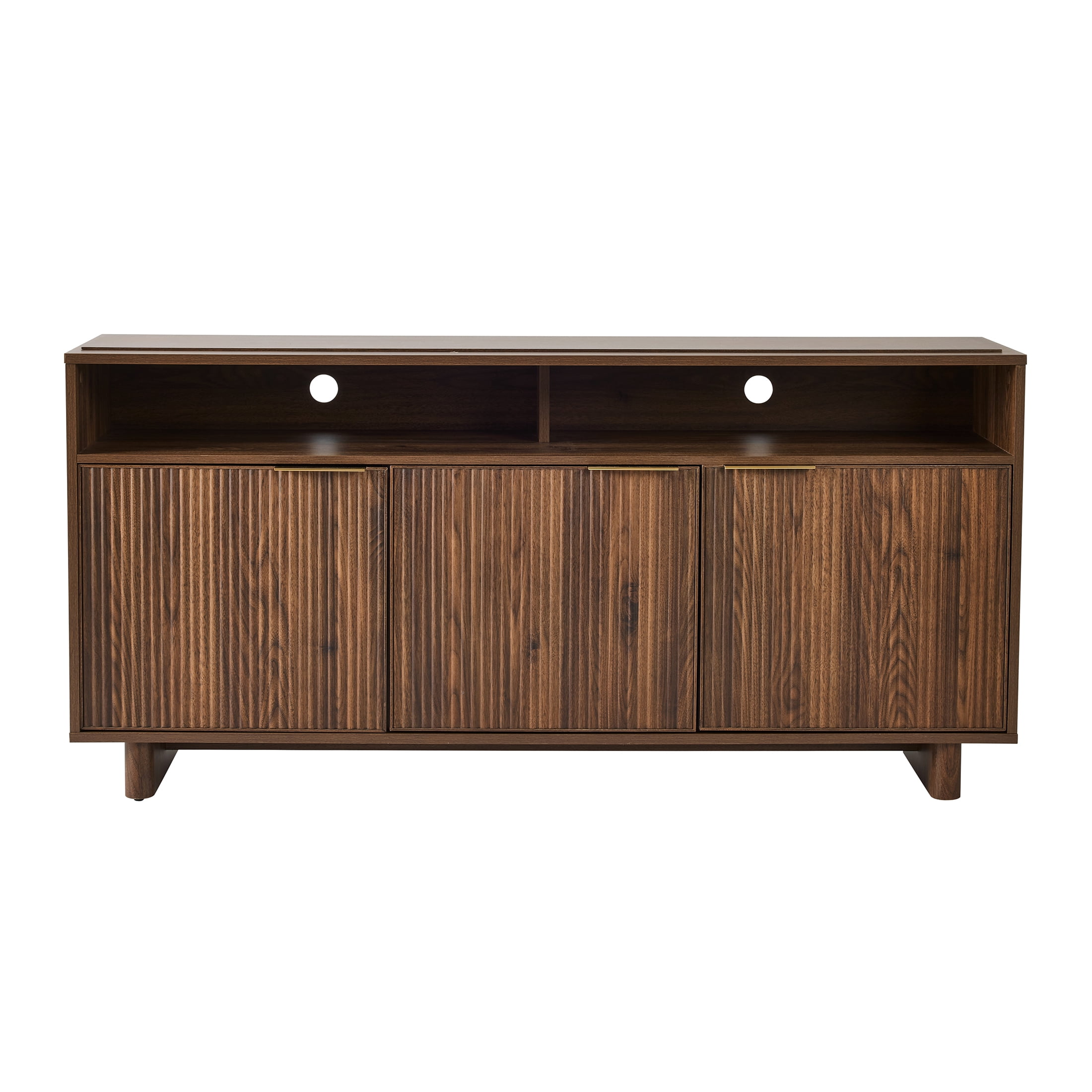 Better Homes & Gardens Lillian Fluted TV Stand for TVs Up to 70", Walnut Finish
