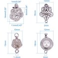 thumbnail image 2 of 4 broches de latón con cuentas de perlas y diamantes de imitación, 4 estilos diferentes para la creación de joyas, platino., 2 of 7