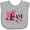 AC-Heather Grey, variant on Inktastic Valentine's Day Love with Pink and Red Hearts Boys or Girls Baby Bib