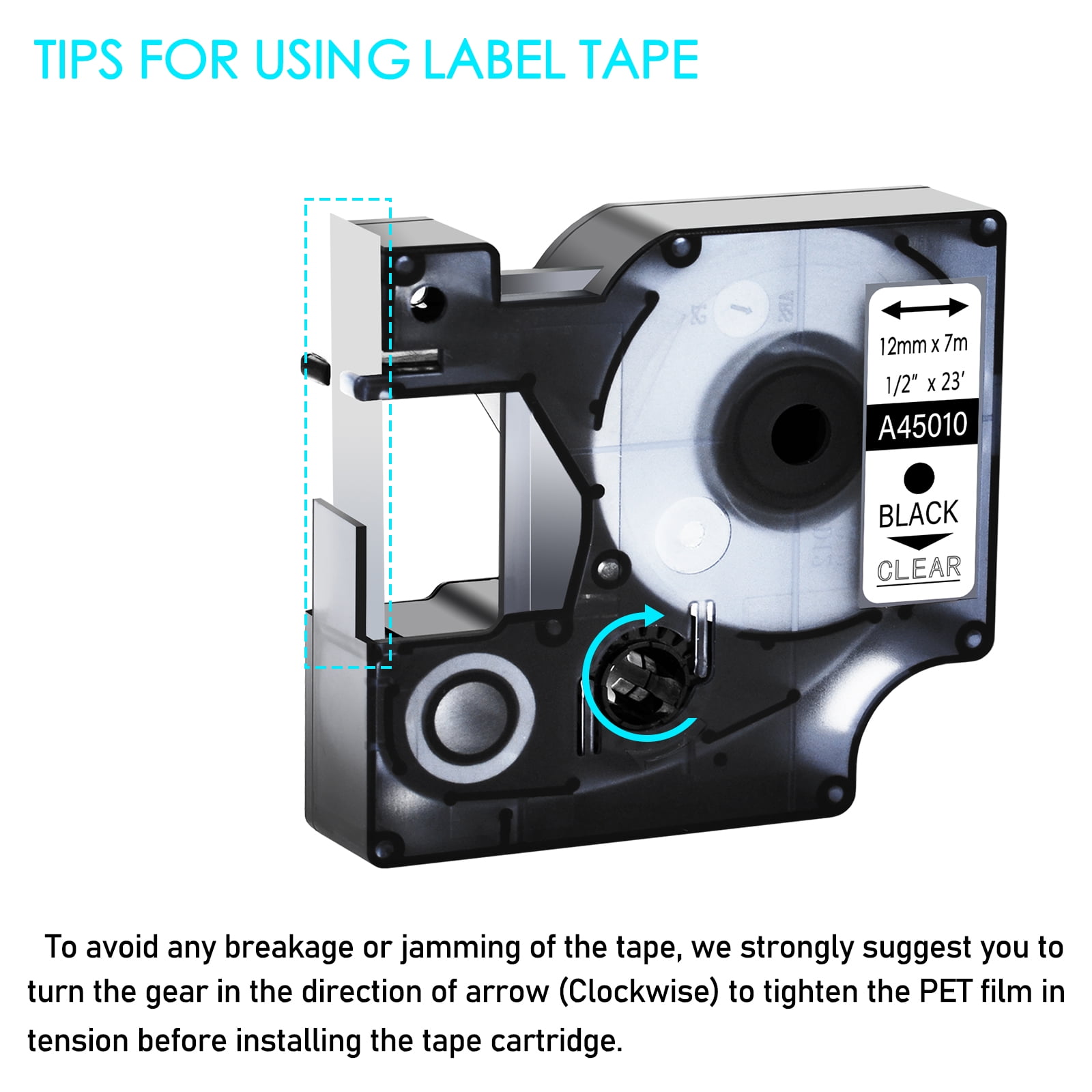 GREENCYCLE D1 Label Tape Compatible for Dymo Label Makers