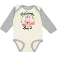 thumbnail image 3 of Inktastic Baby Flamingo My Grandma Loves Me with Flower Wreath Boys or Girls Long Sleeve Baby Bodysuit, 3 of 5