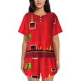 thumbnail image 1 of Rocae Ensemble de Pyjamas Géométriques pour Femmes, Manches Courtes, Shorts de Détente - Grand, 1 of 6