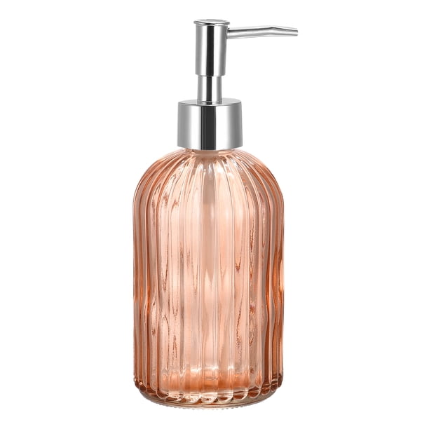 Dispensadores de jabón Unique Bargains Dispensadores de jabón de encimera 13.5Oz Vidrio Naranja
