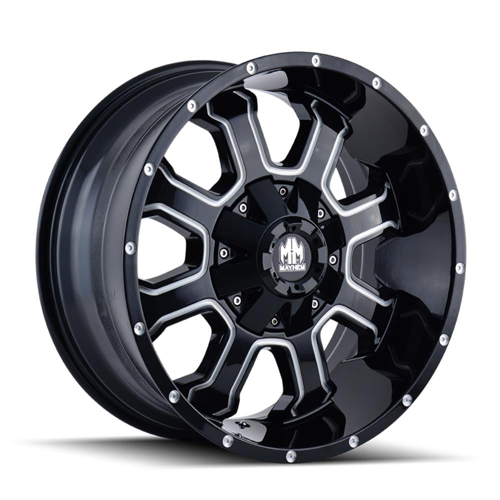 Mayhem Fierce 8103, 17x9 Wheel with 5x4.5 and 5x5 Bolt Pattern Gloss