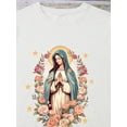 thumbnail image 6 of Short Sleeved T-Shirt With Virgin Mary Pattern Graphic Tees Women Tops, Casual Sporty Tee, Summer Gifts, 6 of 7
