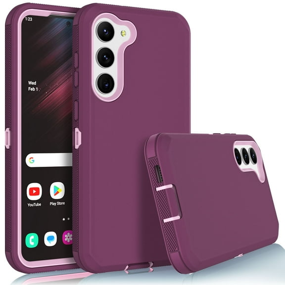 Tekcoo Case for Samsung Galaxy S23 Plus 6.6", Case Cover for Galaxy S23 Plus, Shockproof Heavy Duty Hard Plastic & Rubber Rugged Bumper 3-in-1 Case Cover -Red