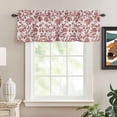 thumbnail image 2 of Farmhouse Red Kitchen Valances for Windows, Vintage Flower Leaf Botanical Plant Bathroom Window Valances 60x18 Inch Rod Pocket Window Treatments Valance Curtains for Living Room Bedroom Decor, 2 of 9