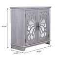 thumbnail image 5 of Sailvan Elegant Sideboard with 2 Acrylic Mirrored Doors, Hollow-Carved Accent Cabinet, 5 of 6