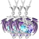 thumbnail image 1 of Cadenas con Dije Hermosos DragónNeck01 3 Pzas Collar Dragón/Corazón Plata/Morado Metal. High Monaco MXRGK-003, 1 of 5