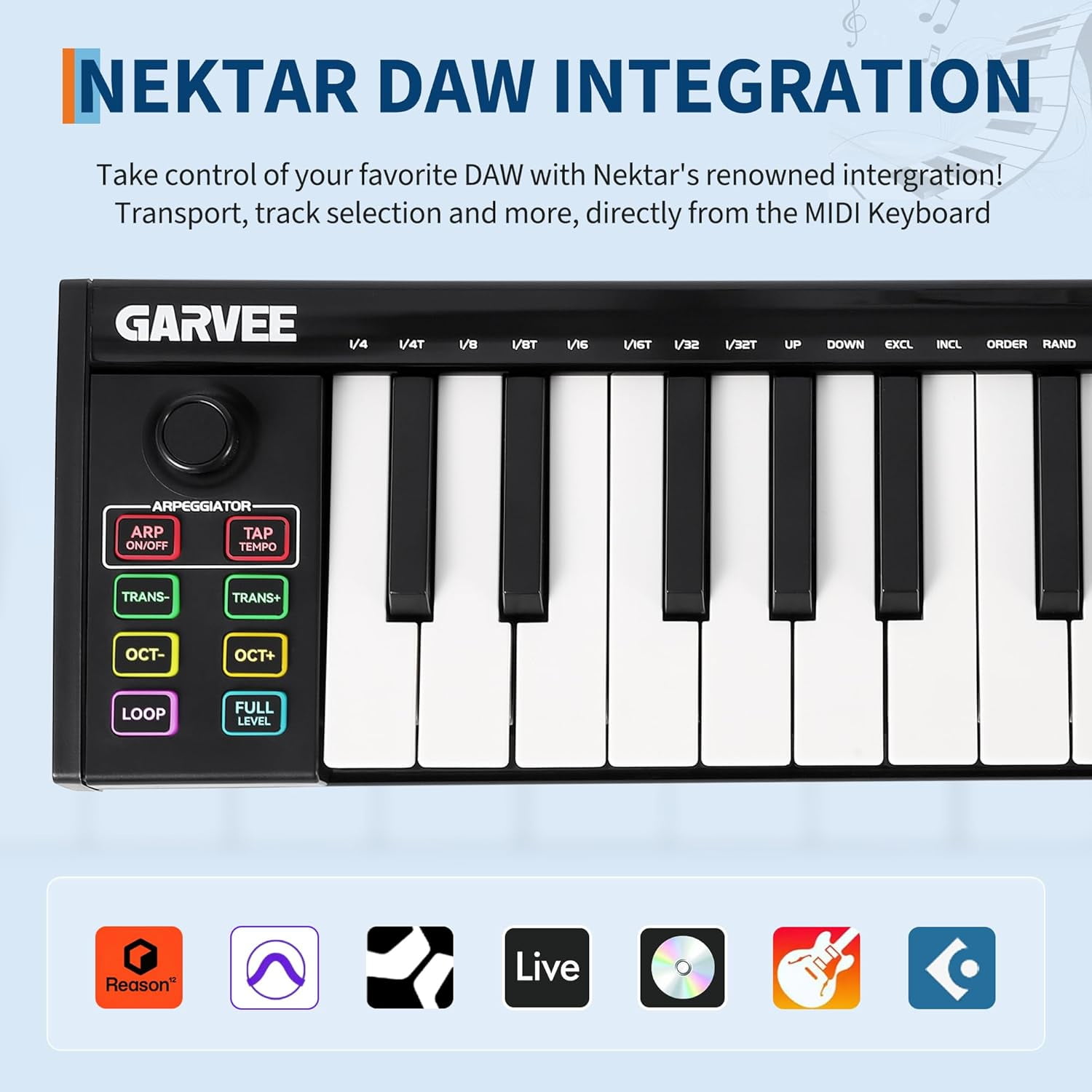 25-Key USB MIDI Keyboard Controller with 8 Drum Pads & OLED Display, DAW Integration, Beat-Making & Music Production Tool, Black