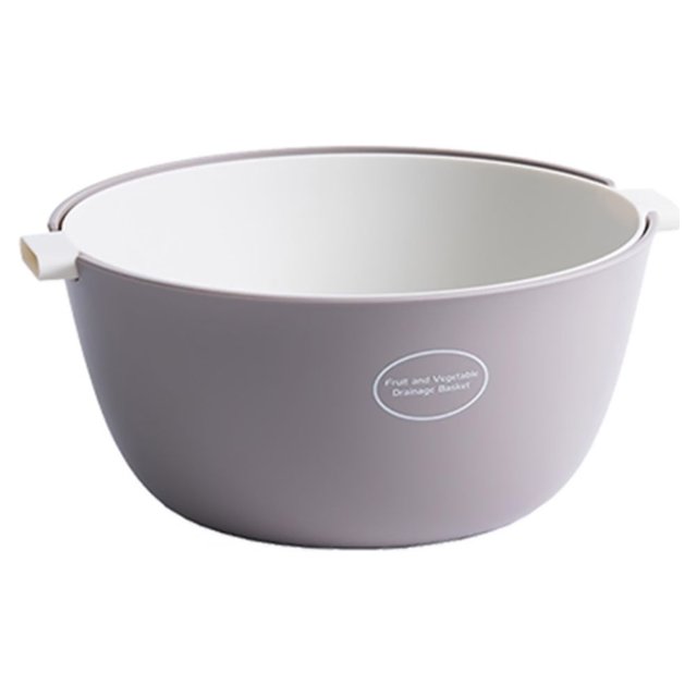 Wuming Wuming Multi-Purpose Kitchen Strainer - Versatile Fruit and Vegetable Drain Basket in Light Gray, 2000ml Capacity, Detachable Design with Side Handle for Easy Use