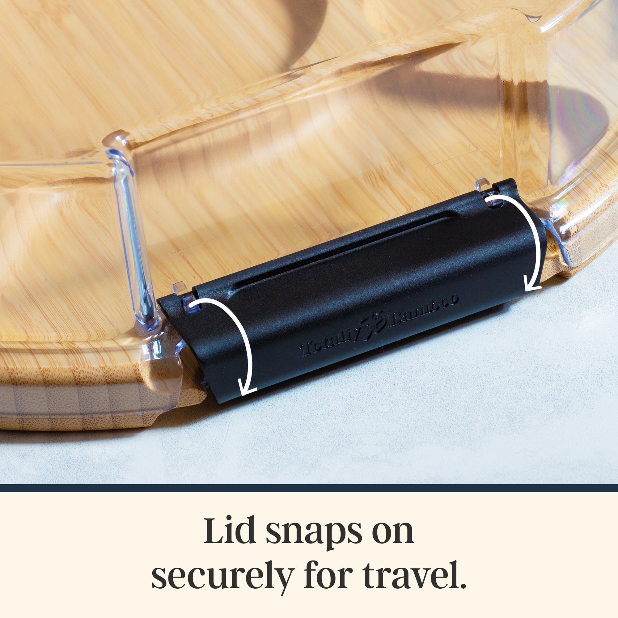 Totally Bamboo Flip, Serve & Store Charcuterie Board with Lid – Reversible Cutting Board & Serving Tray with Compartments, Juice Groove Side, Locking Travel Cover, 12.75 x 12.2  Inches