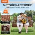 thumbnail image 2 of Banco de patio VEVOR Wood para porche, 5.5 pies, capacidad 400 kg, color marrón, 2 of 7