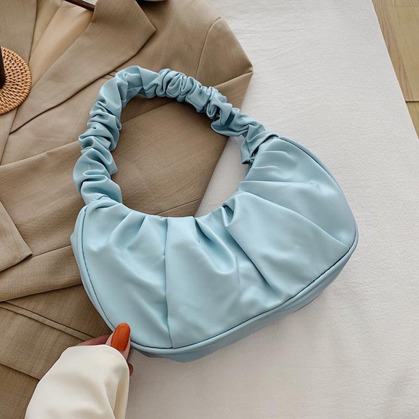 Bolso de moda para mujer, bolso de mano con textura informal, tipo bandolera, con diseño arrugado