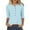 Light Blue, variant on FAIWAD 3/4 Sleeve T Shirts for Women Casual Trendy Button Down Shirts Plus Size Solid Color Blouse