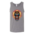 thumbnail image 2 of Flaming Laughing Fierce Clown | Mens Cars and Trucks Graphic Tank Top, Heather Grey, Large, 2 of 3