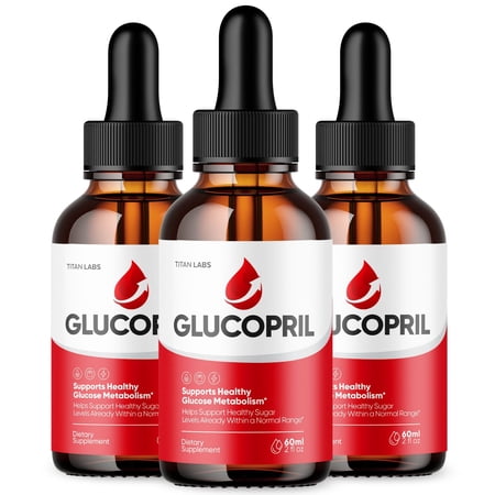 Glucopril Advanced Formula Drops Blood Balance Support Supplement Gluco Pril (3 Pack)