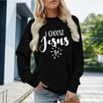 thumbnail image 4 of I Choose Jesus Sweatshirts for Women Long Sleeve Crewneck Christian Graphic Sweatshirt Pullover Tops, 4 of 5