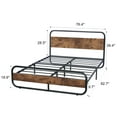 Catrimown King Bed Frame, Rustic Platform Bed Frame King with LED