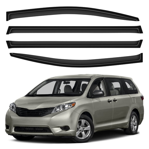 CCIYU Window Visors Side Window Deflector Window Deflector Sun Rain Guard 4Pcs Set Replacement fit for 2011-2017 For Toyota Sienna